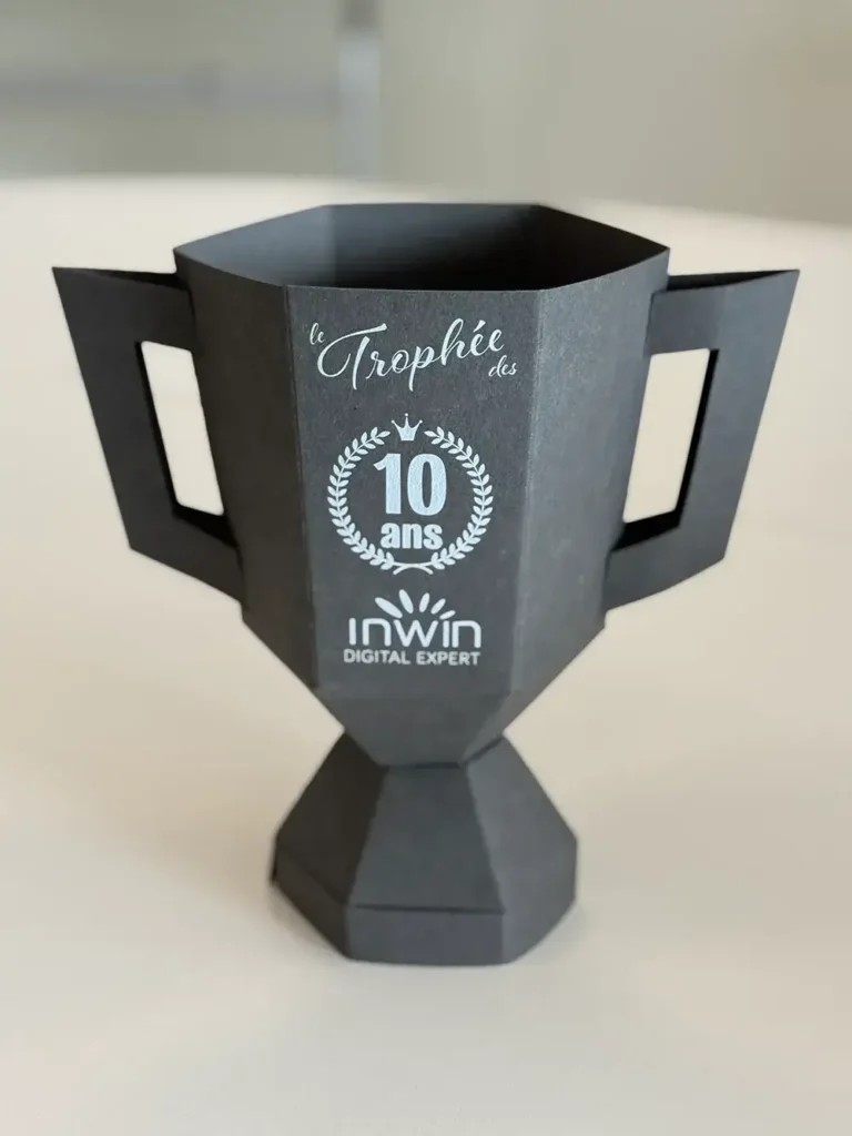 Impression sur mesure d'un trophée pour les 10 ans de Inwin