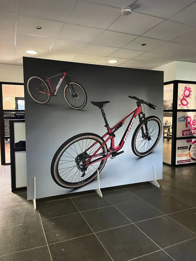 Impression panneau pour magasin de vélo